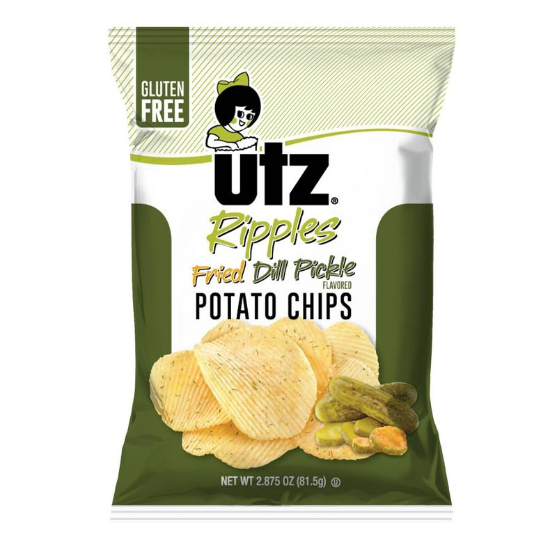 Utz Ripples Fried Dill Pickle Flavored Potato Chips - 2.875oz