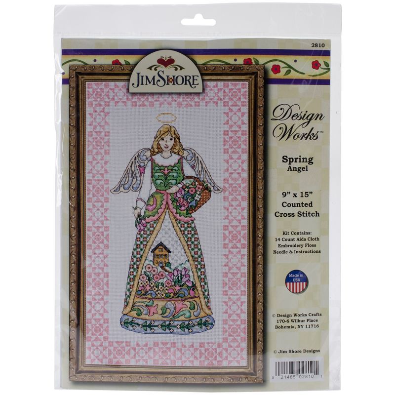 Design Works Counted Cross Stitch Kit 9"X15"-Spring Angel by Jim Shore (14 Count)