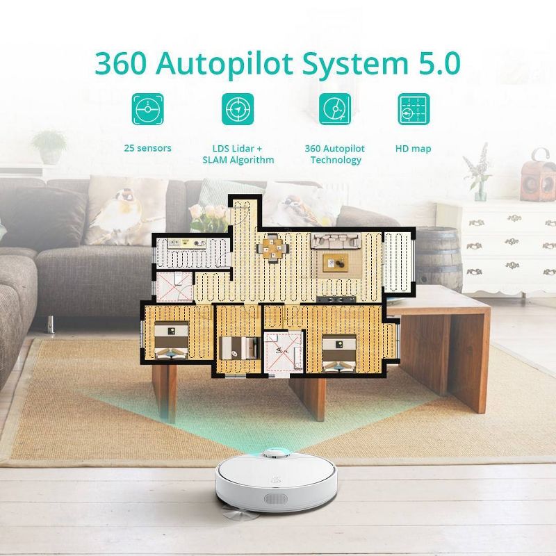 bObsweep PetHair Vision Wi-Fi Connected Robot Vacuum Cleaner and Mop - Steel