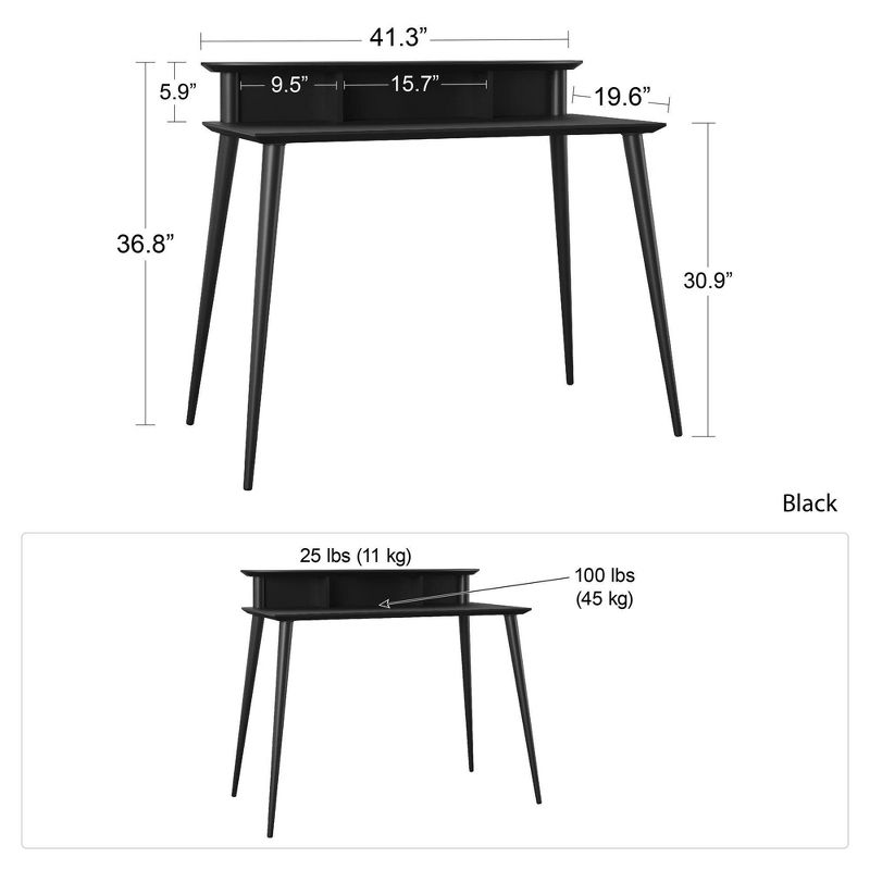 Tolland Desk with Riser Black - Room & Joy