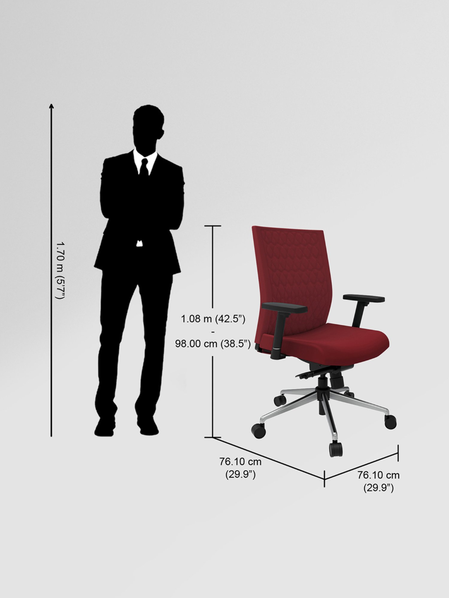 Godrej Interio Prime Milan Red Nylon High Back Chair