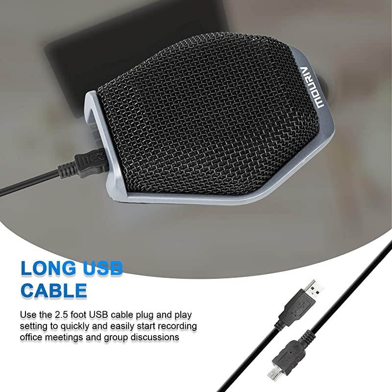 360&deg; Conference Microphone USB Meeting Mic  787 Long Pick up Range Table Top Desktop Omnidirectional Condenser Microphone Compatible with PCWindows amp MaciOS Desktop Laptop SkypeVoIP Call
