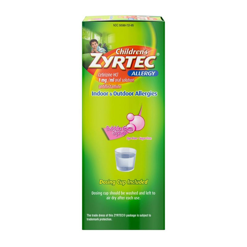 Children's Zyrtec 24 Hour Allergy Relief Syrup - Bubble Gum - Cetirizine - 4 fl oz