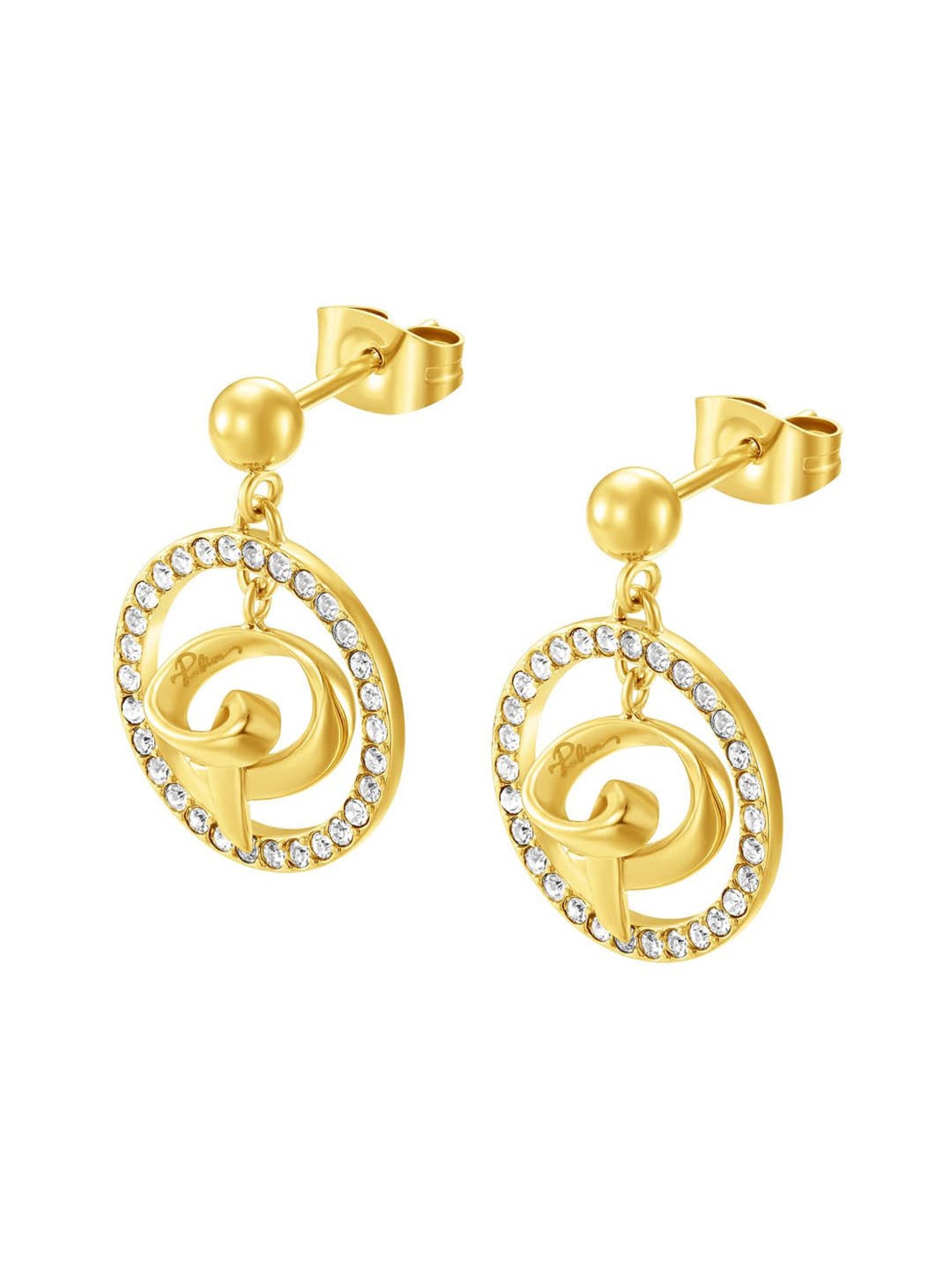 Police Volute Stainless Steel Women's Gold Earrings- PEJLE0004101
