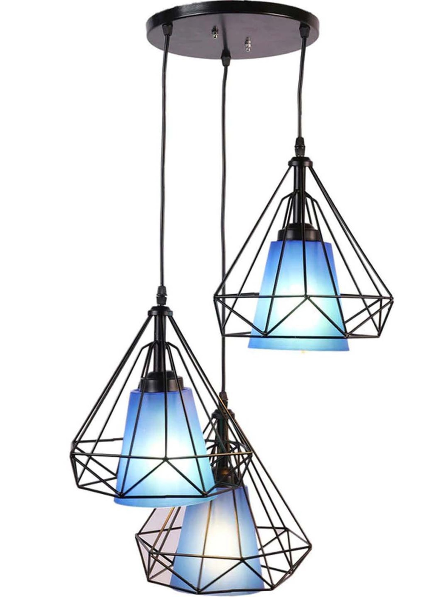 DecorativeRay White & Blue Hanging Light - Set of 1