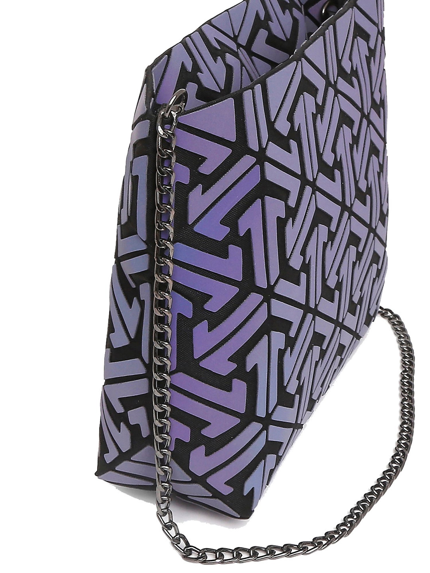 Baomi Purple Textured Medium Sling Handbag