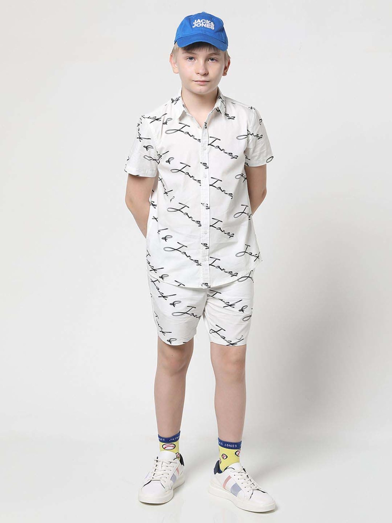Jack & Jones Junior White Cotton Printed Shirt
