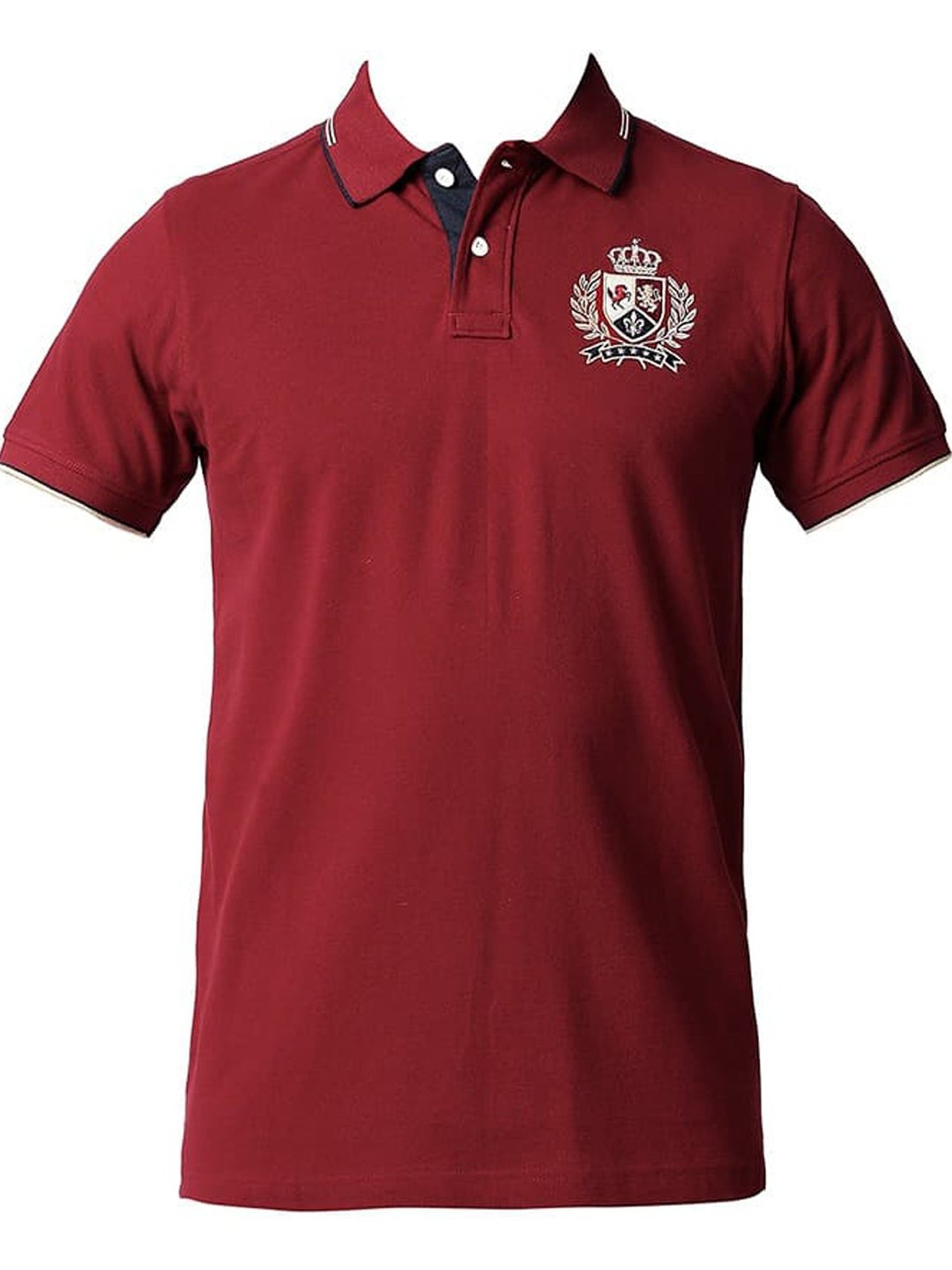 Basics Rhubarb Cotton Muscle Fit Polo T-Shirt