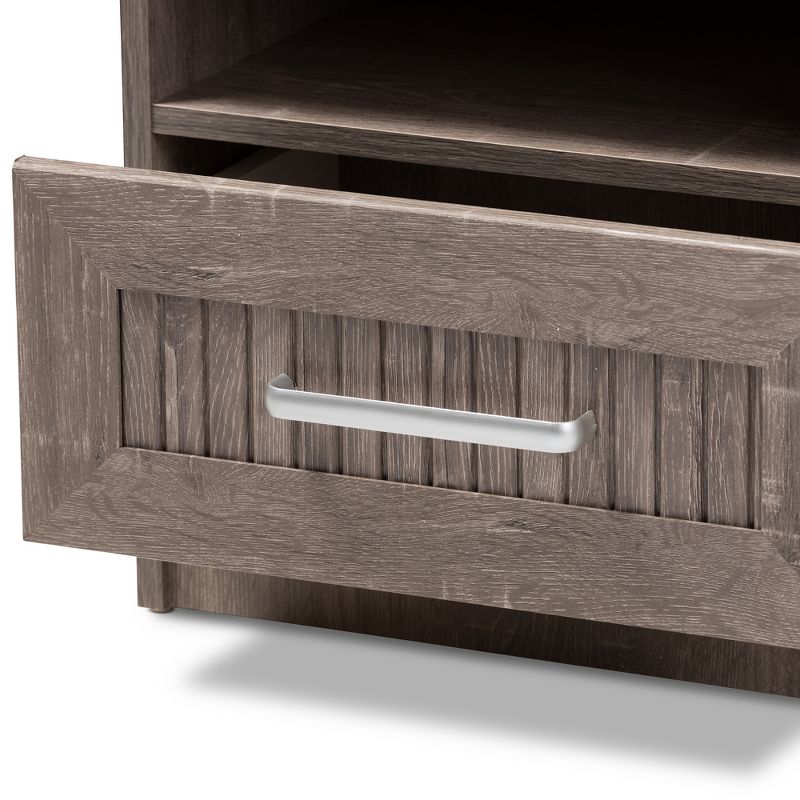 Gallia Modern and Contemporary Oak Finished 1 Drawer Nightstand Brown - Baxton Studio