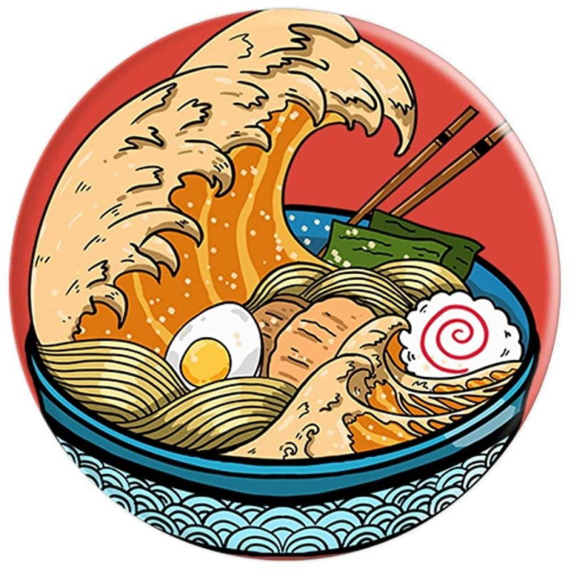 Ramen Wave Kanagawa Japanese Noodles Anime Food Gift PopSockets Grip and Stand for Phones and Tablets