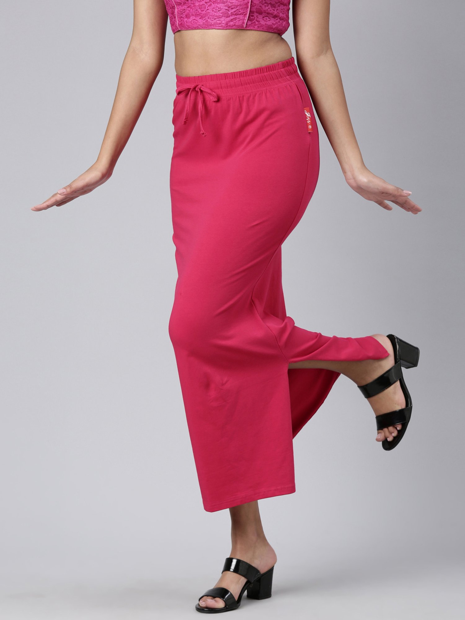 JCSS Red Cotton Saree Shapewear