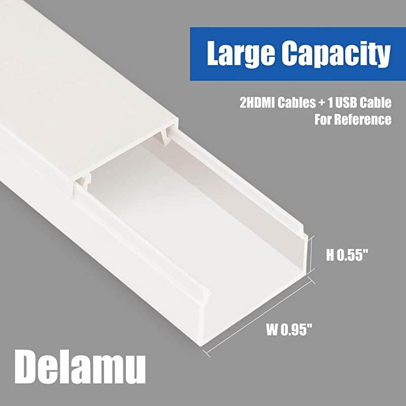 Cover Raceway Kit 157quot Cable Cover Channel Paintable Concealer System Cable Hider Wires Hiding Wall Mount TV Powers s in Home Office 10X L157in X W095in X 055in