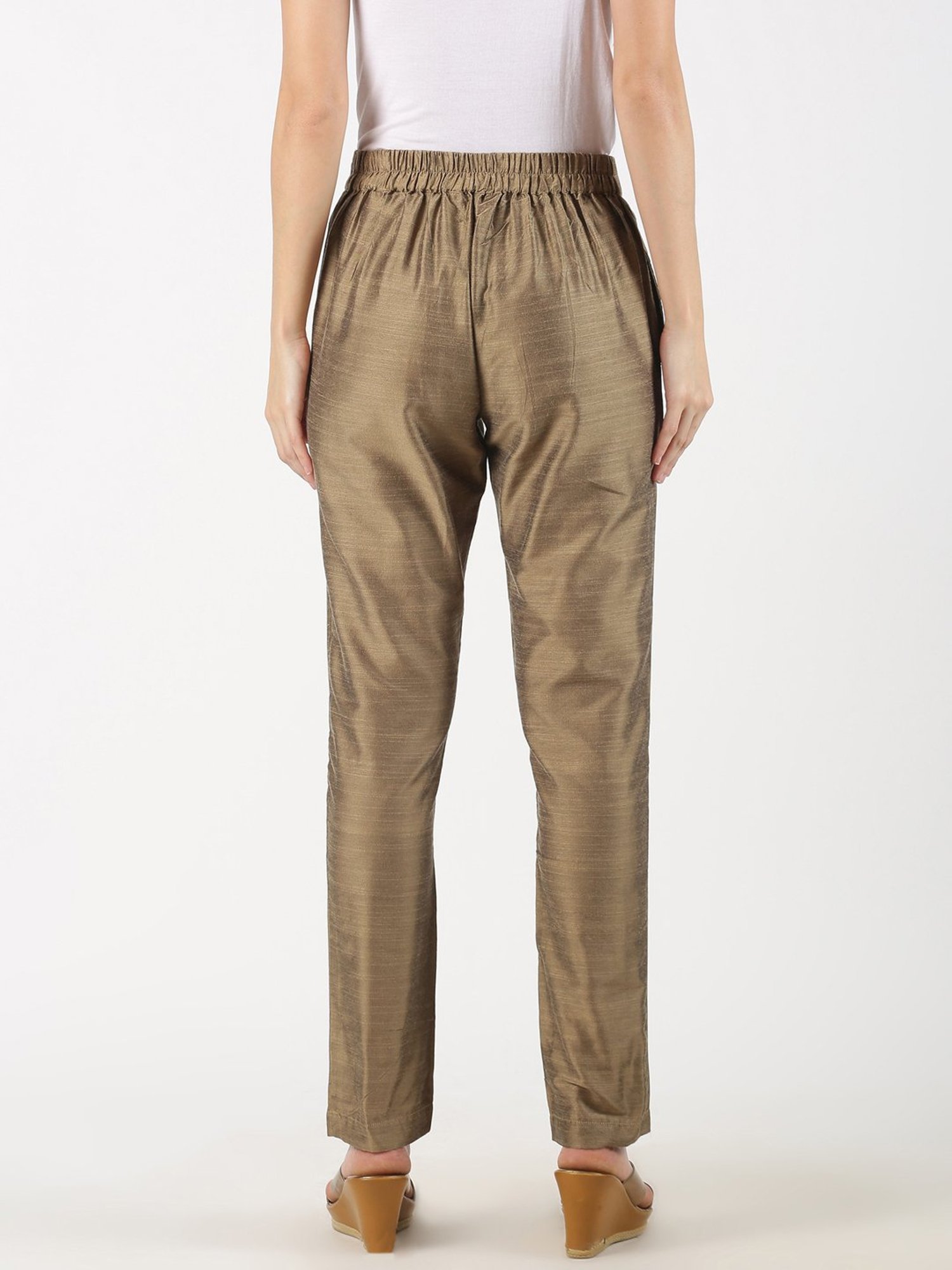 Saffron Threads Golden Regular Fit Pants