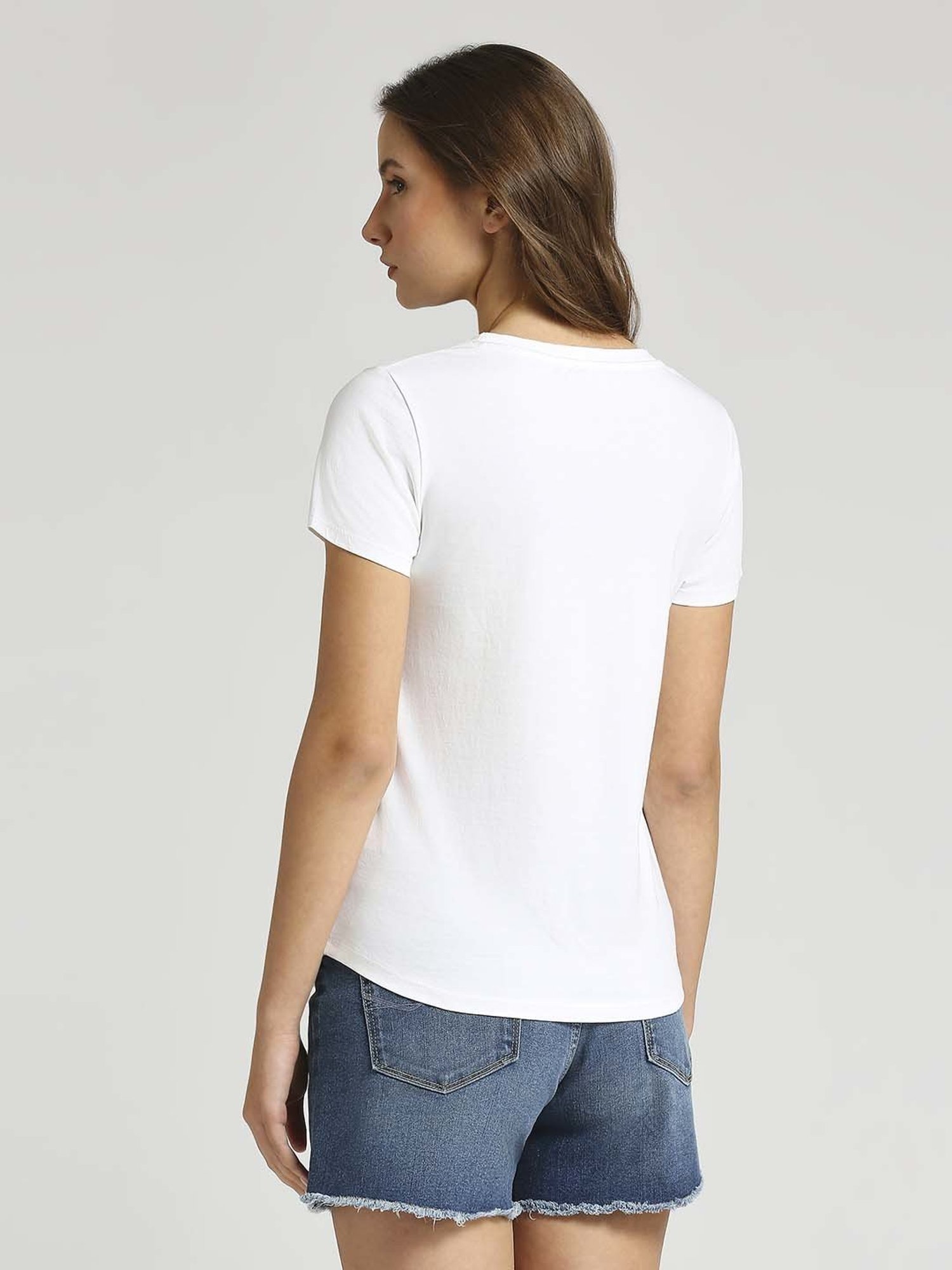 Pepe Jeans White Cotton Printed T-Shirt
