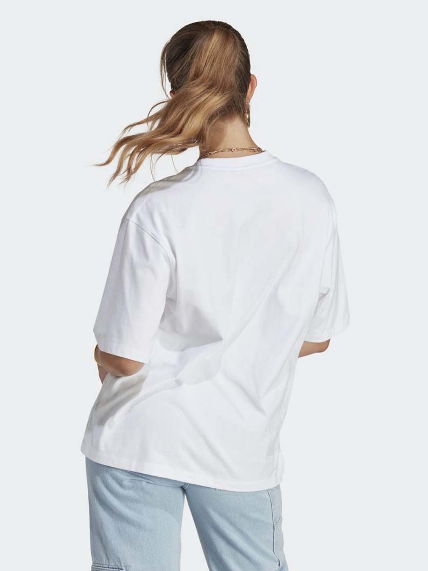 Adidas Originals White Cotton Plain Sports T-Shirt