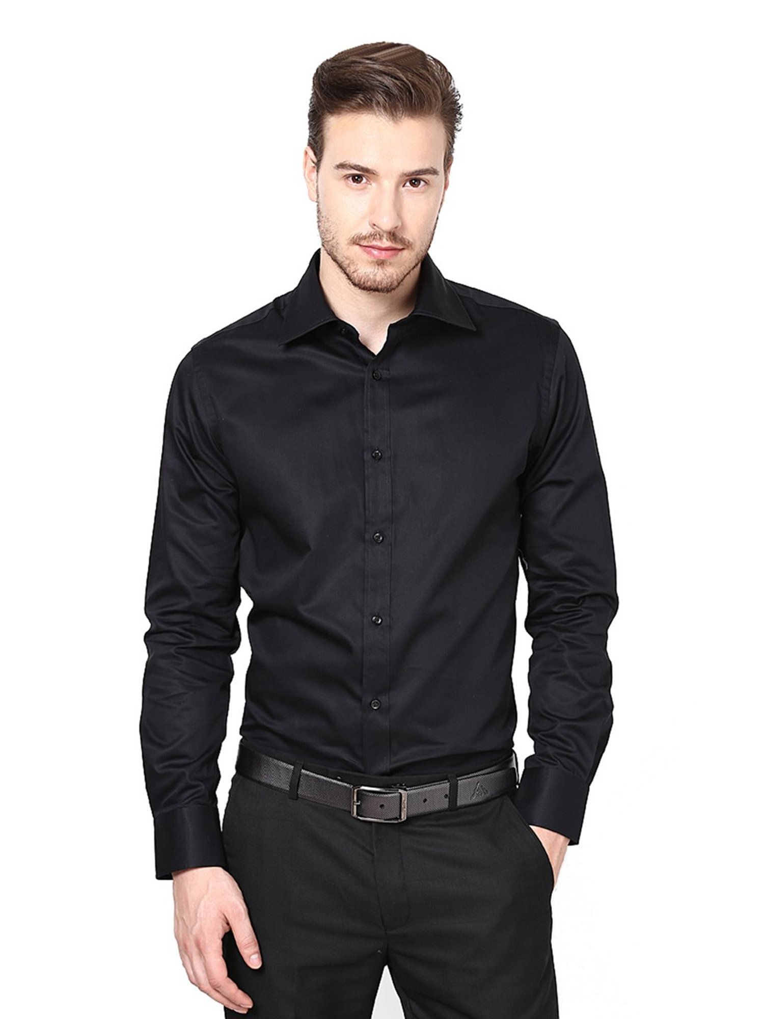 Hangup Plus Black Regular Fit Shirt