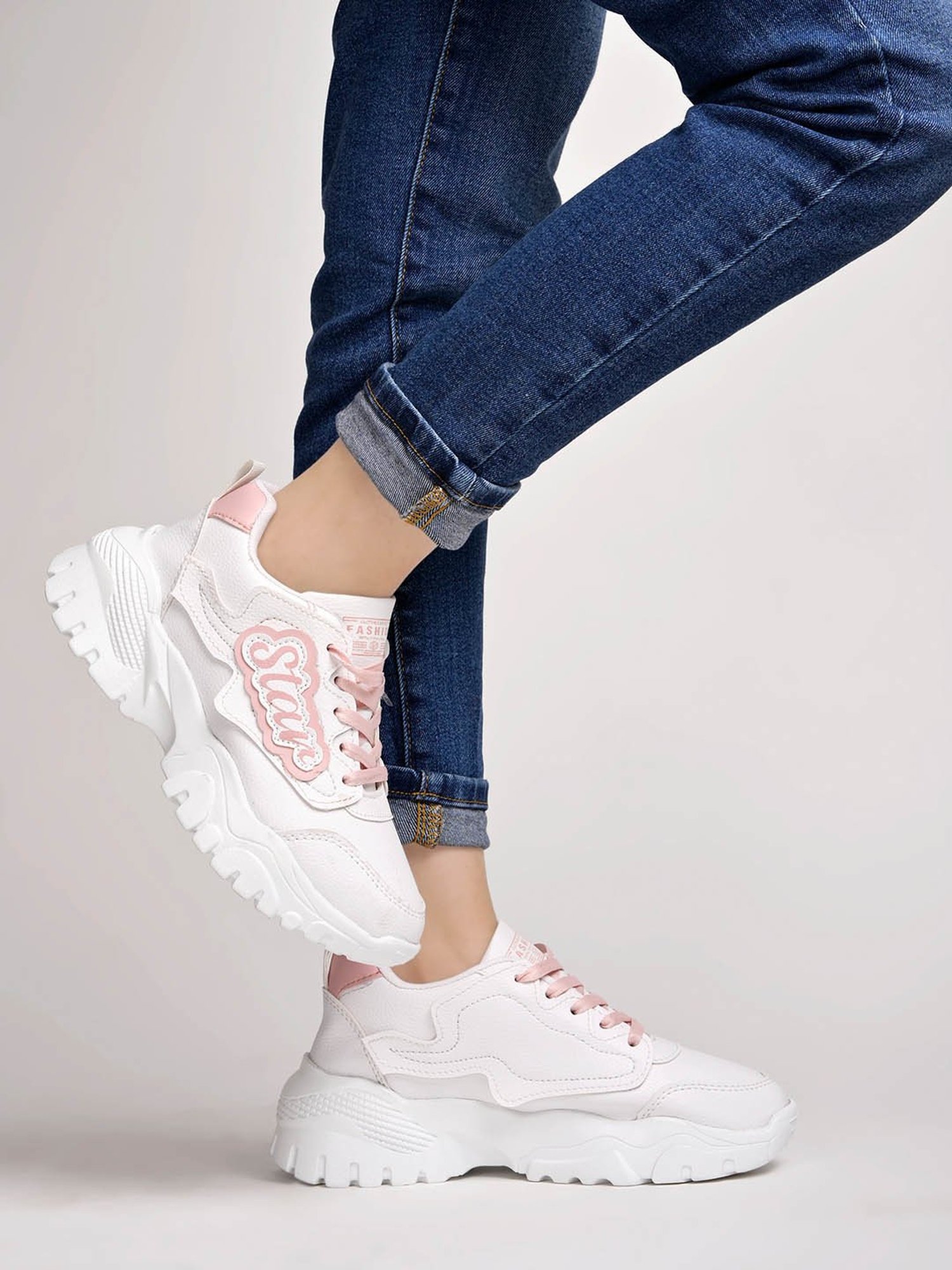 Shoetopia Women's Pink Casual Sneakers