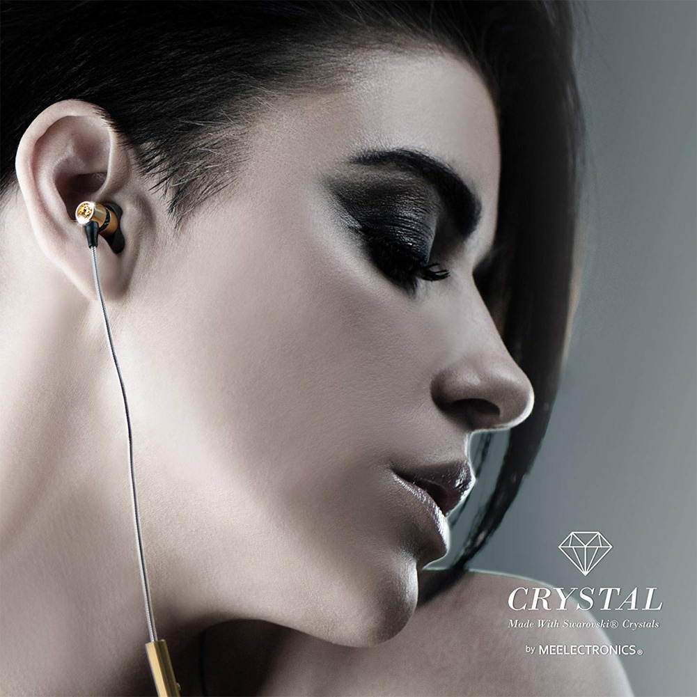 Mee audio Turquoise Blue  EP-M11J-TQ-MEE  In-Ear Headphones with Microphone Made with Swarovski Crystals