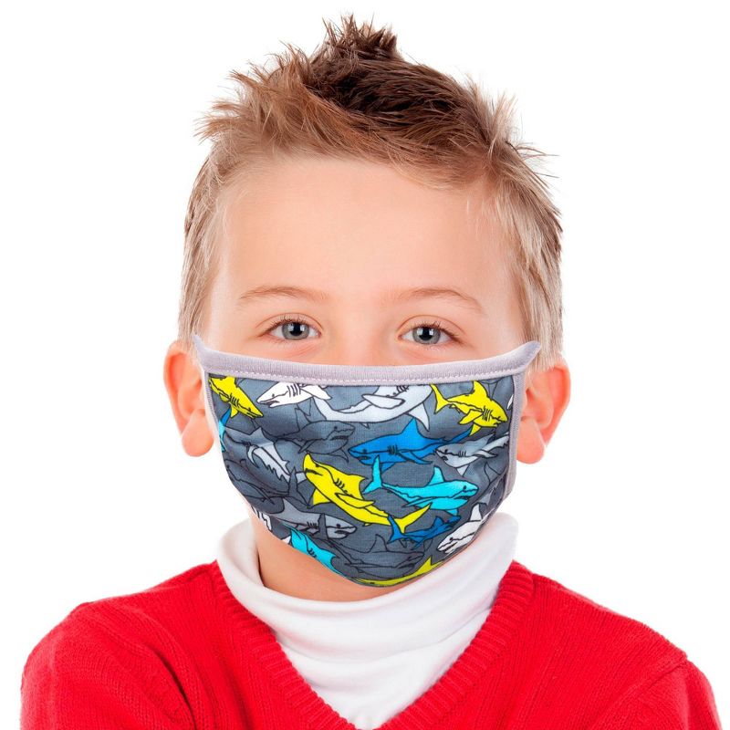 Bioworld Boys' 2pk Fashion Face Covering - Shark/Camo