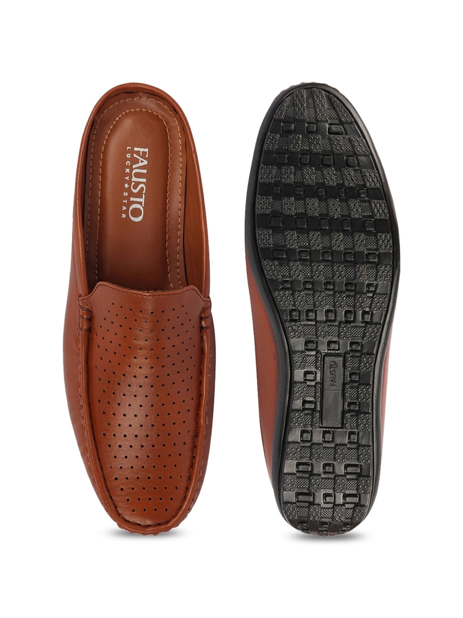 Fausto Men's Tan Mule Shoes