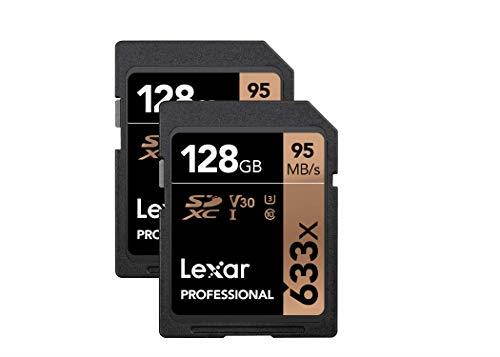 Lexar 128GB Professional Class 10 UHS-I U1 633x SDXC Memory Card, 2 Pack