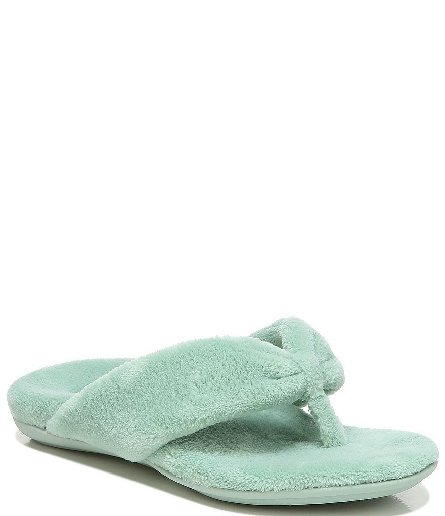 Vionic Lydia Washable Plush Terry Cloth Thong Slippers
