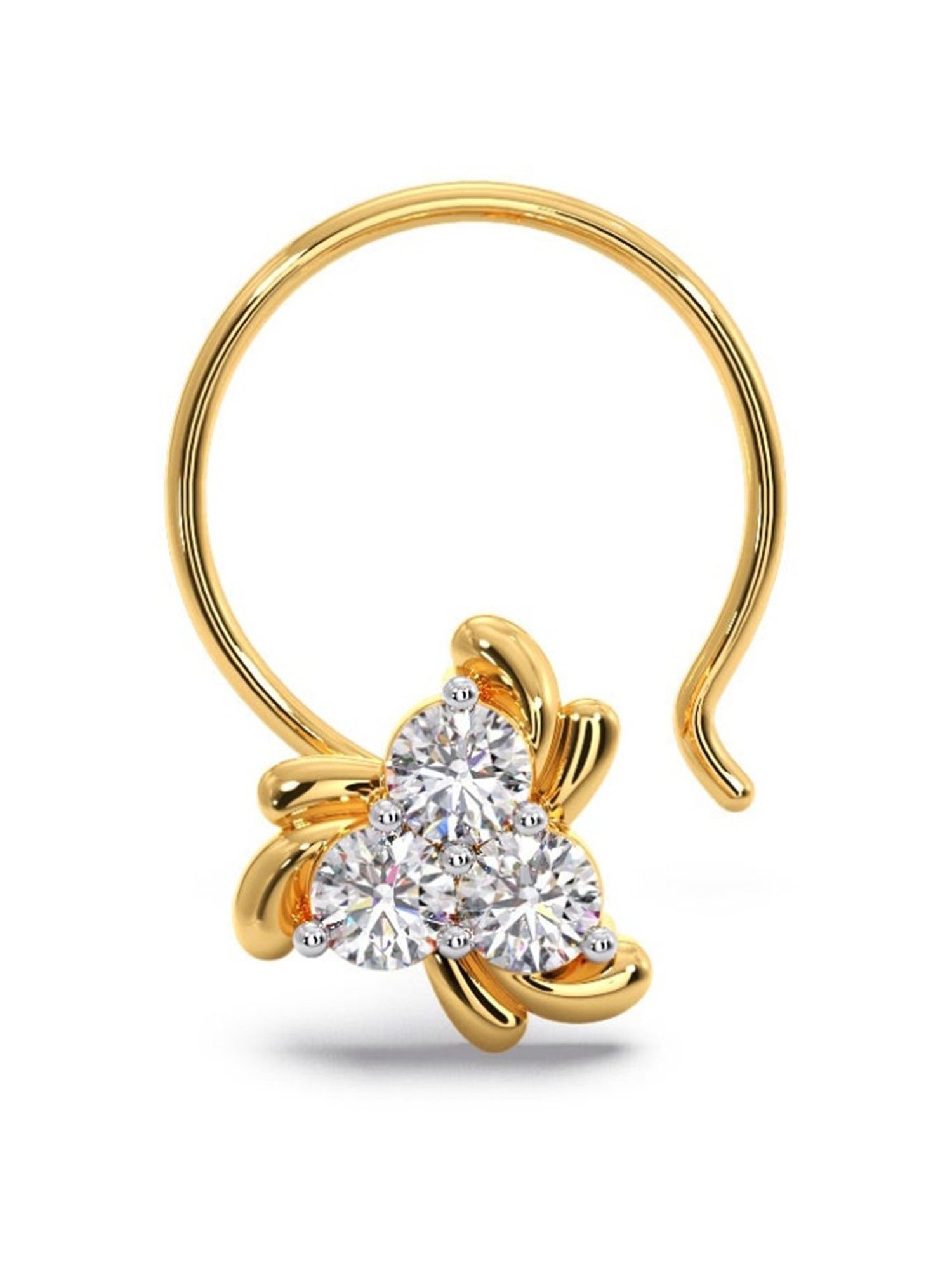 Candere by Kalyan Jewellers 18k Yellow Gold and Diamond Nosepin for Women