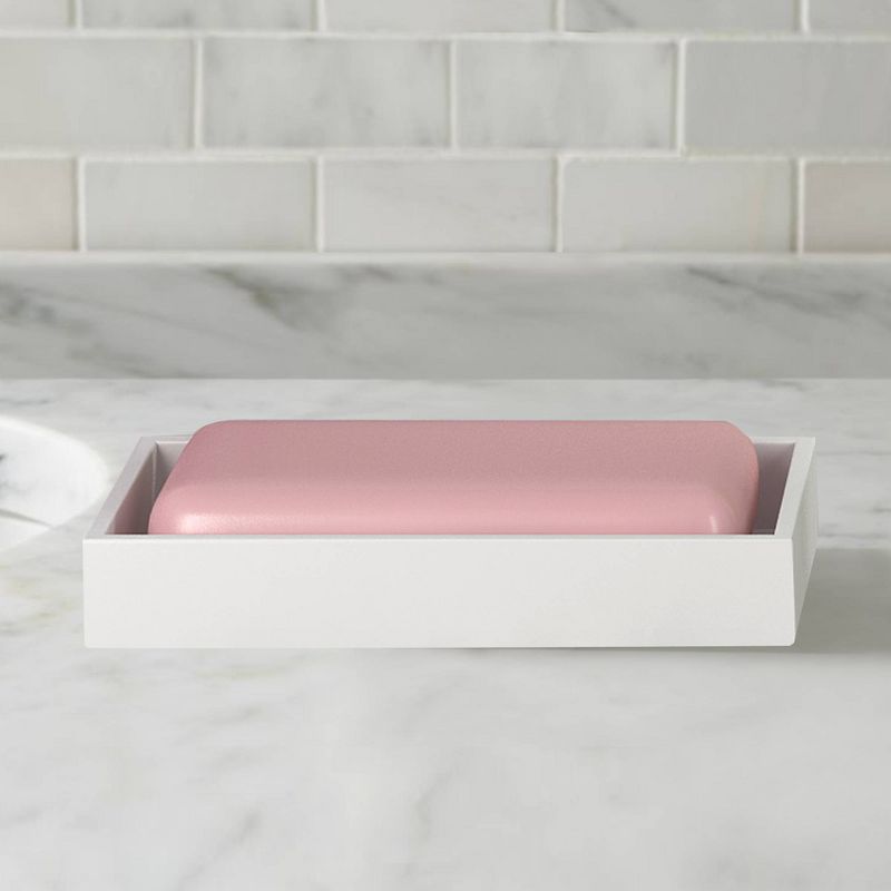 8pc Elegant Resin Bath Accessory Set for Vanity Counter Tops White - Nu Steel