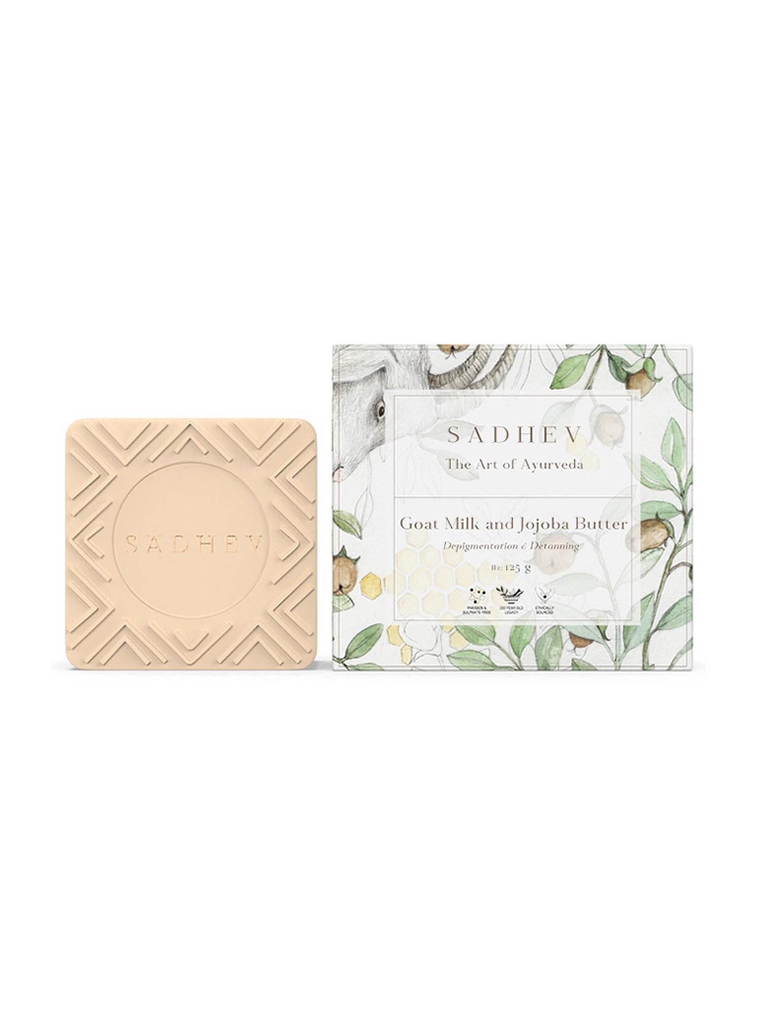 SADHEV The Art Of Ayurveda Goat Milk & Jojoba Butter Soap - 125 gm