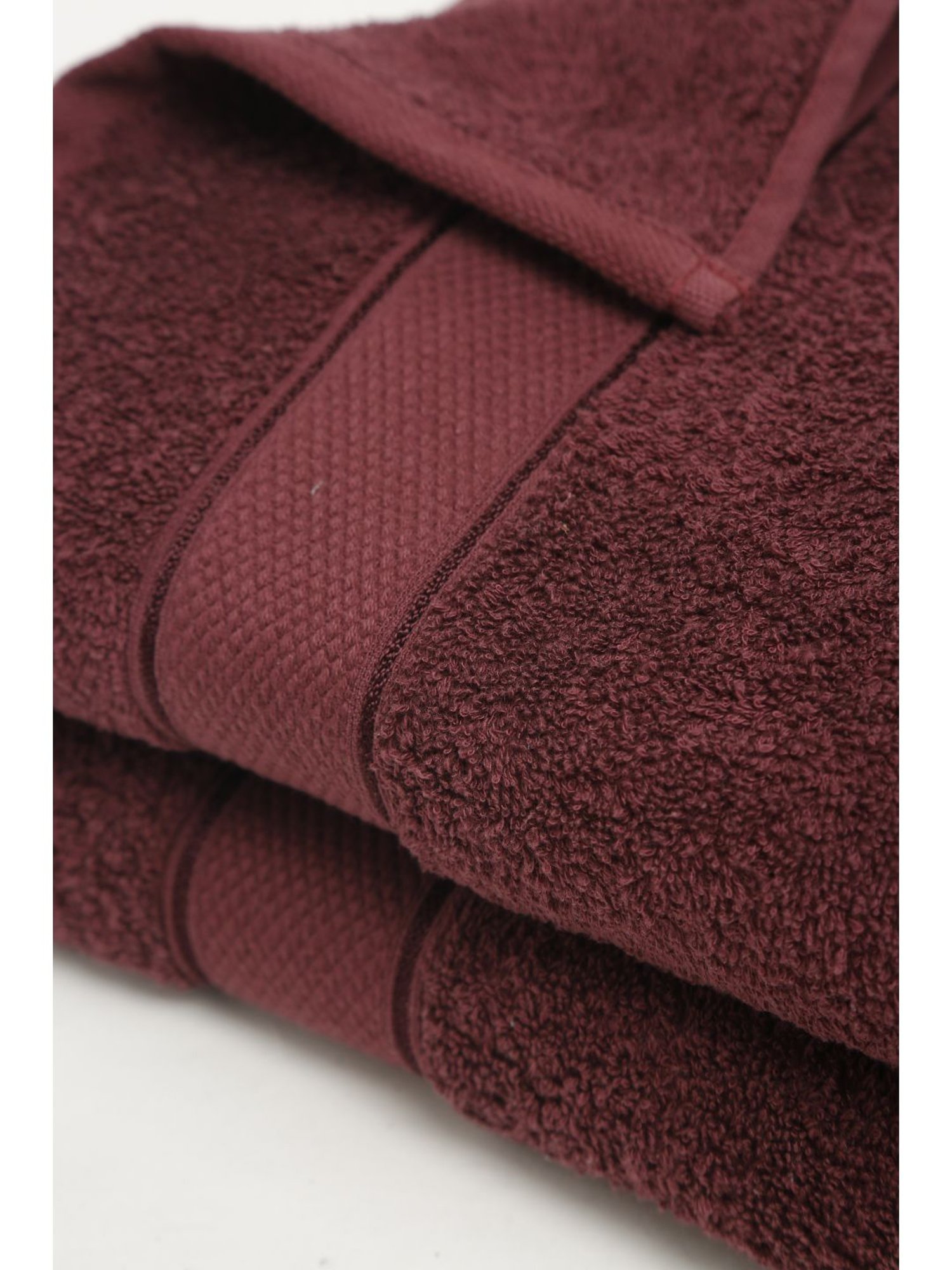 Creeva Wine 525 GSM Cotton Bath Towel Set of 2