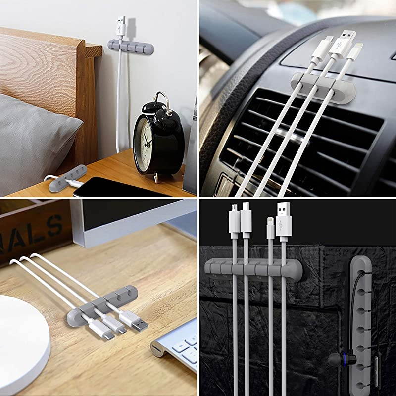 Cable Holder Clips 3Pack Cable Management Cord Organizer Clips Silicone Self Adhesive for Desktop USB Charging Cable Power Cord Mouse Cable Wire PC Office Home