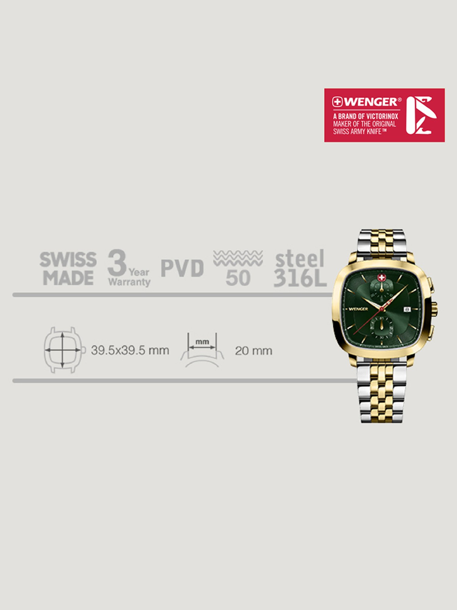 Wenger 01.1933.105 Chronograph Watch for Men