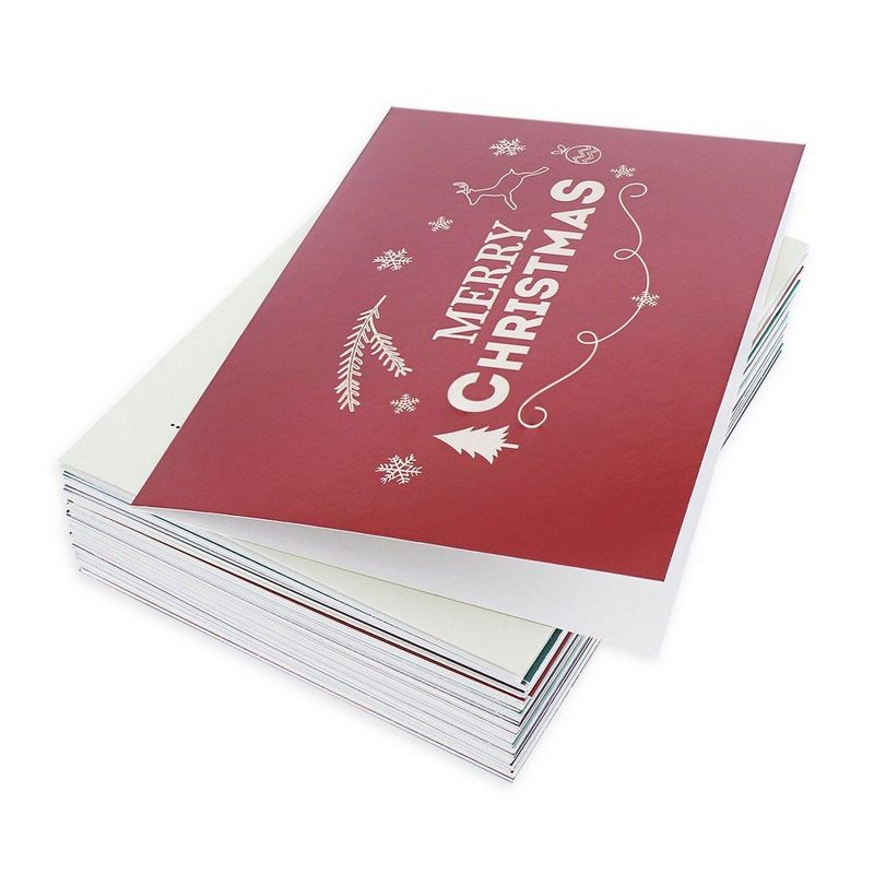 48-Pack Merry Christmas Greeting Cards Bulk Box Set - Winter Holiday Xmas Greeting Cards with Retro Modern Designs, Envelopes Included, 4 x 6 inches