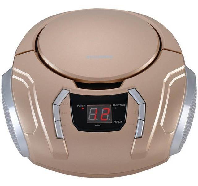 SYLVANIA(R) SRCD261-B-CHAMPAGNE Portable CD Player with AM/FM Radio (Champagne)
