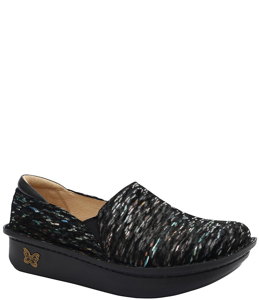 Alegria Debra Obscura Print Leather Clogs