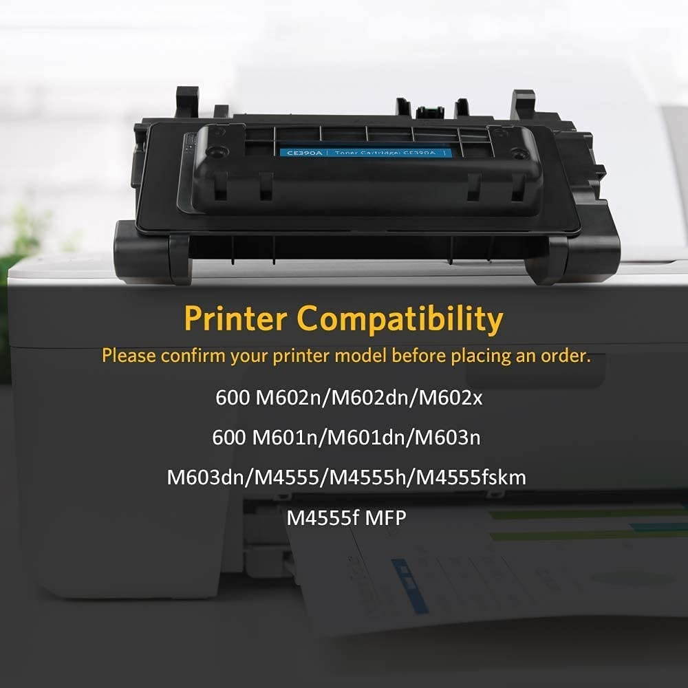 V4INK Compatible 90A Toner Cartridge Replacement for HP 90A 90X CE390A Toner Black Ink for HP LaserJet Enterprise 600 M601 M601n M601dn M602 M602n M602dn M602x M603 M603n M603dn M603xh M4555f Printer