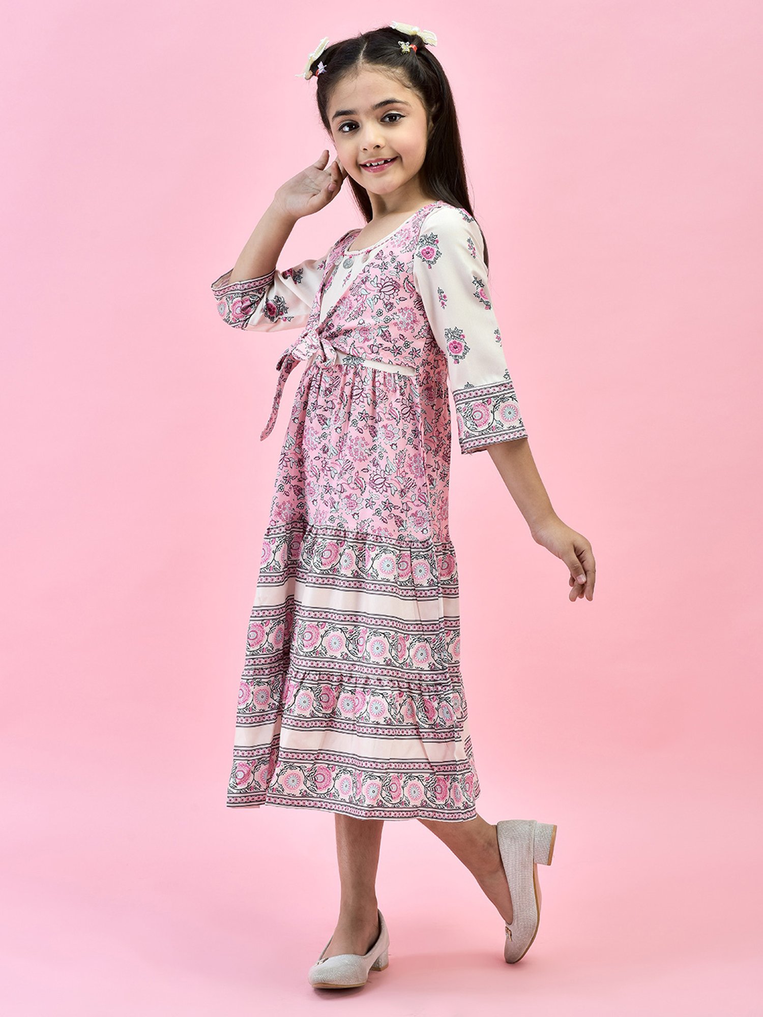 Juniper Girls Pink Floral Print Maxi Dress