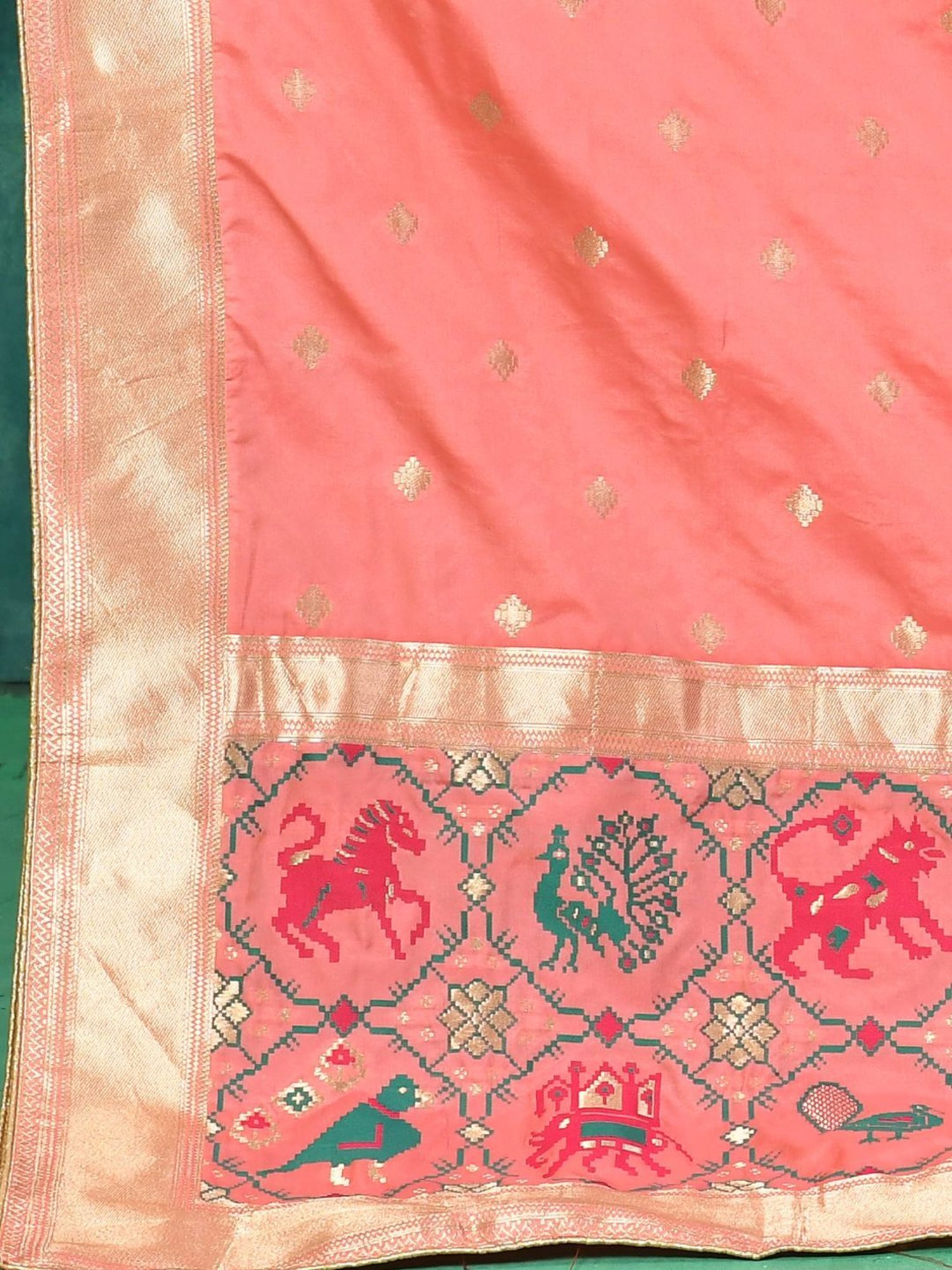 Elora Pink Woven Pattern Semi Stitched Lehenga Choli Set With Dupatta