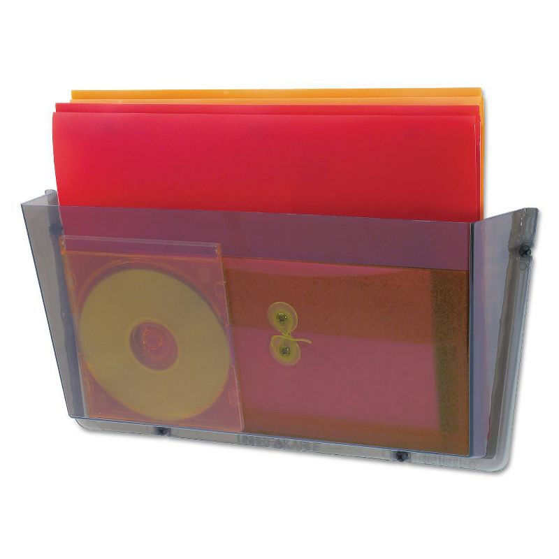 deflect-o Unbreakable Docupocket Single Pocket Wall File, Letter, Smoke