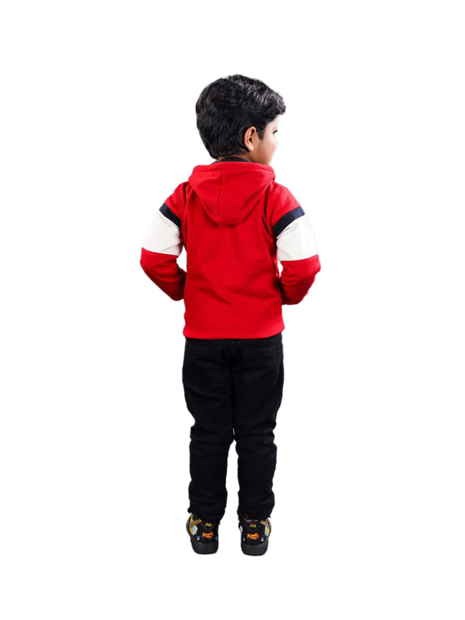 Ahhaaaa Kids Red Solid Hoodie