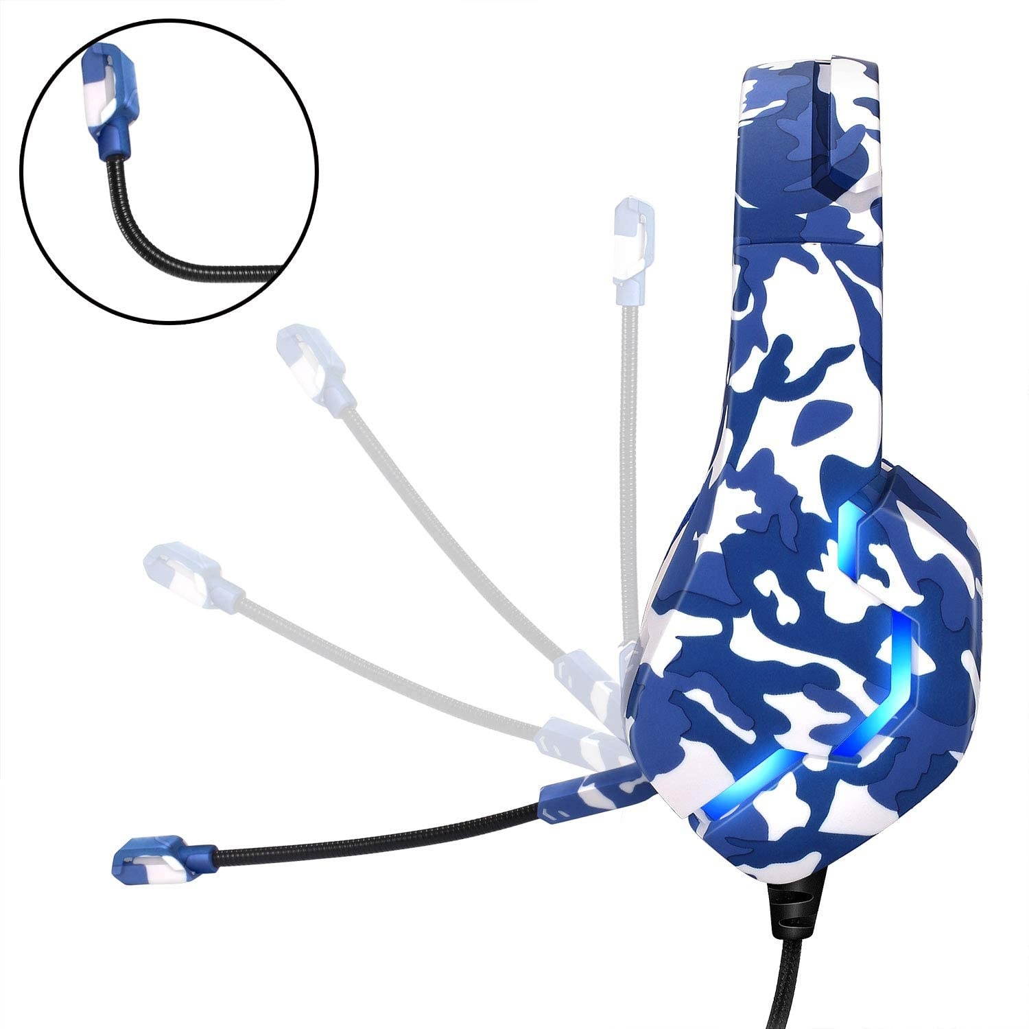 TYUOBOX Camo Gaming Headset for PS4, PC, Xbox One Controller. Headset with Noise Canceling Mic & RGB Light, Gaming Headset with Microphone Compatible w