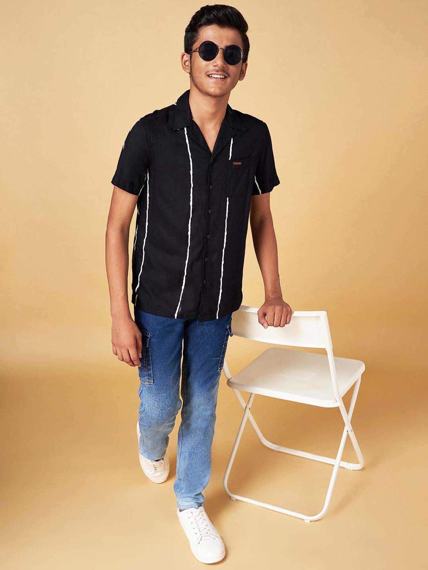 Coolsters by Pantaloons Kids Black Cotton Printed Shirt