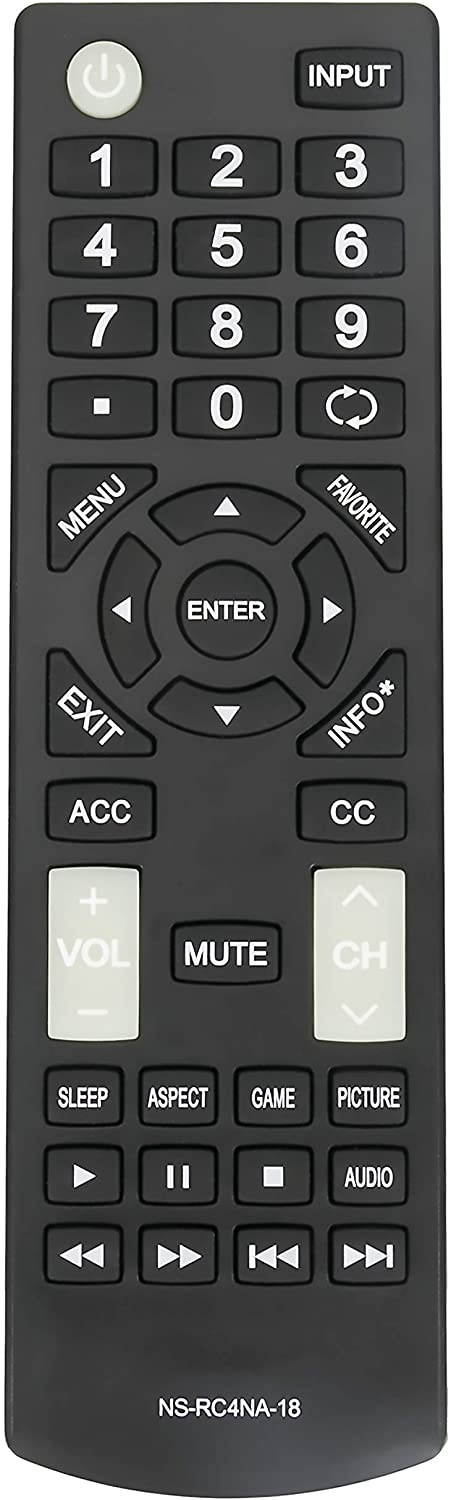 AULCMEET NS-RC4NA-18 NSRC4NA18 Remote Control Compatible with Insignia TV NS-55D510NA19 NS-22D510NA19 NS-40D510NA19 NS-43D420NA18 NS-32D220NA18 NS-39D310NA19 NS-19D310NA19 NS-19D310NA19 NS-39D310NA19