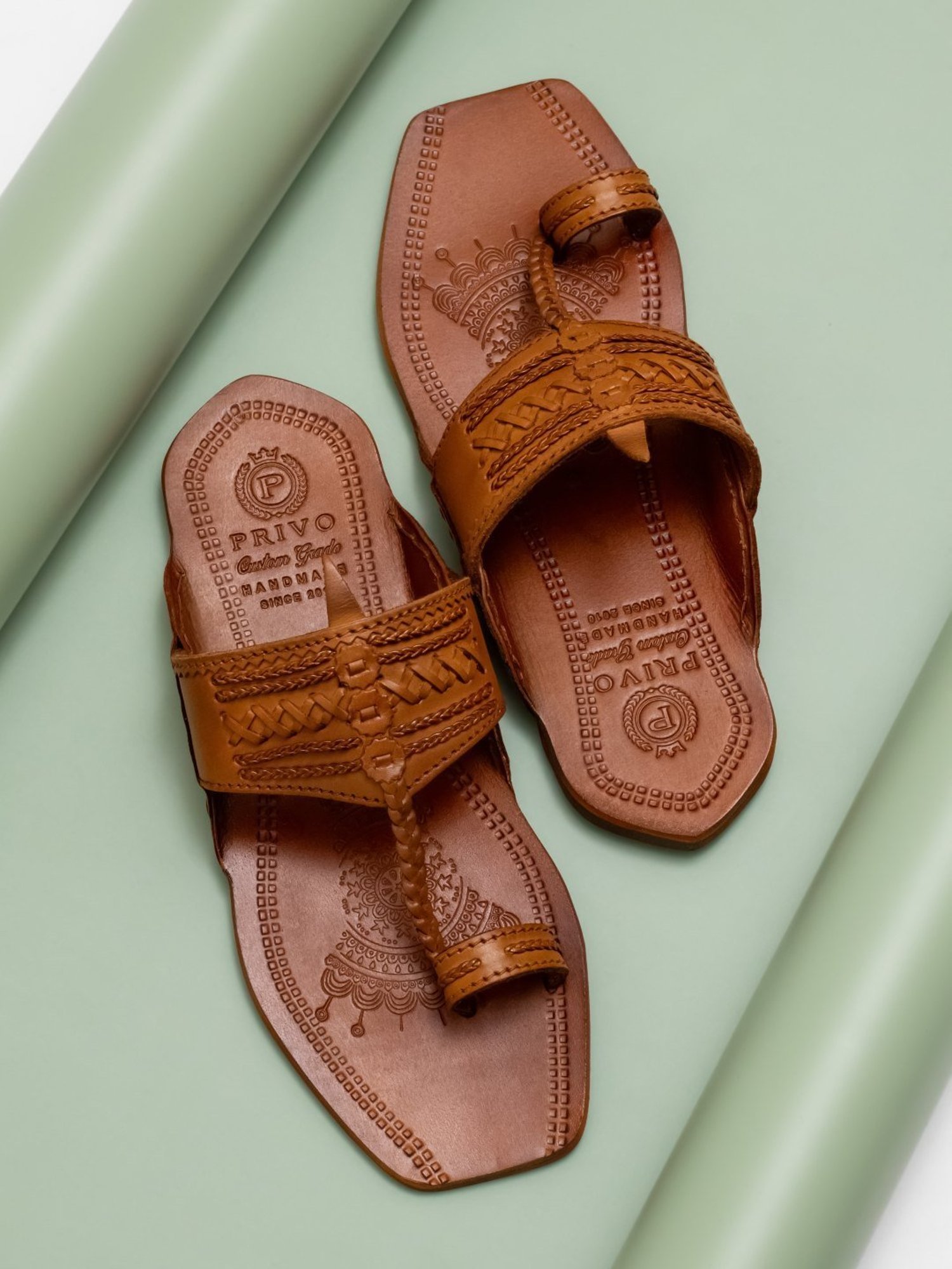 Privo by Inc.5 Men's Tan Kolhapuri Sandals