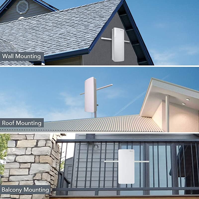 Big Boy&rdquo; AT-400BV Outdoor/Indoor HDTV Antenna, Smartpass Amplifier, 85 Miles Range,UHF/VHF Range Enhanced, Built-in 4G LTE Filter, Support 4K 1080p Channels & All Older TV's, 40ft Coax Cable