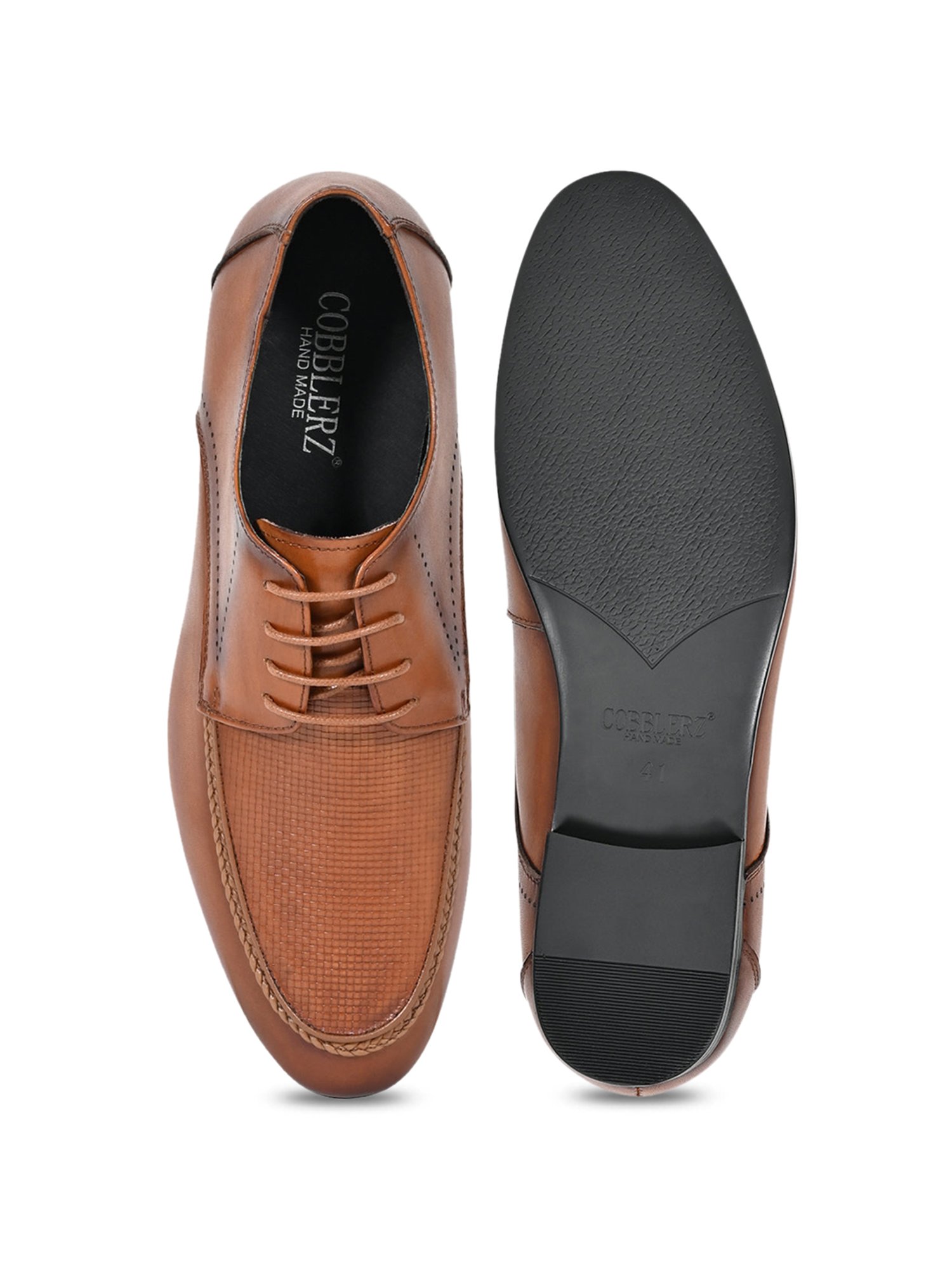 Cobblerz Men's Tan Derby Shoes