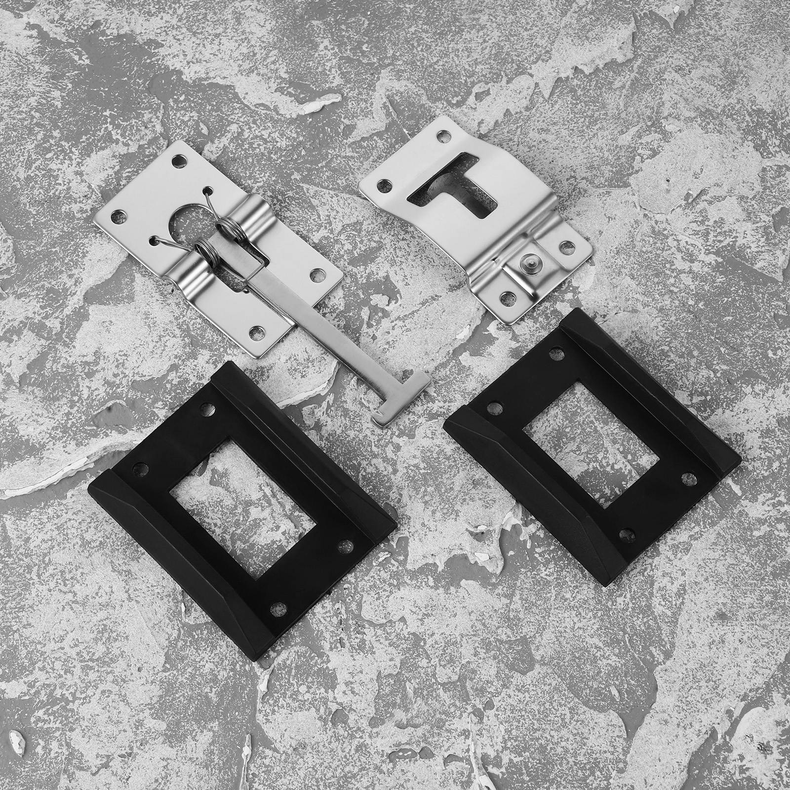 Vosarea 1 Pair Metal T-style Entry Door Catch Stainless Steel Holder for RV Camper Trailer (Silver)