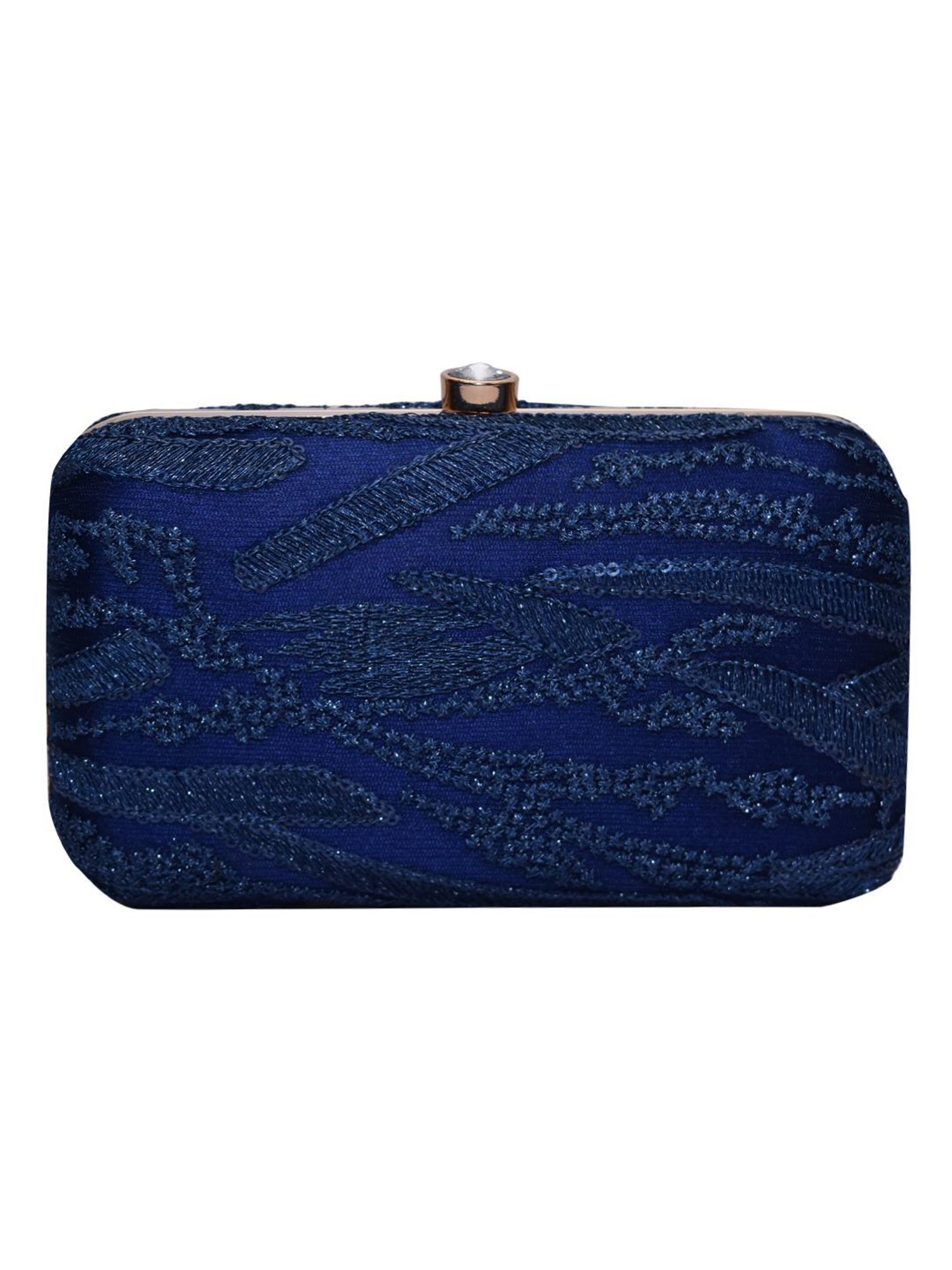 Horra Blue Embroidered Clutch
