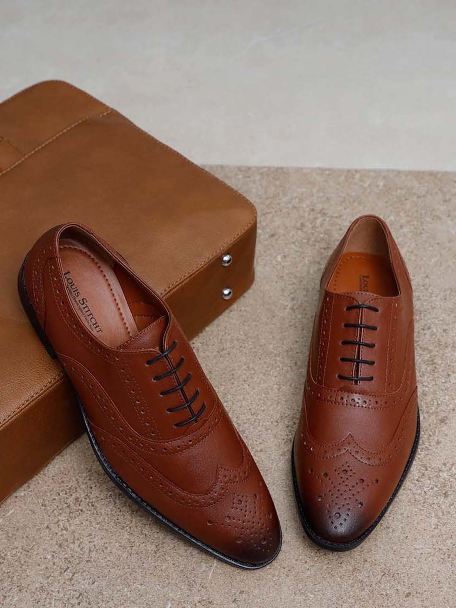 Louis Stitch Men's Tan Brogue Shoes