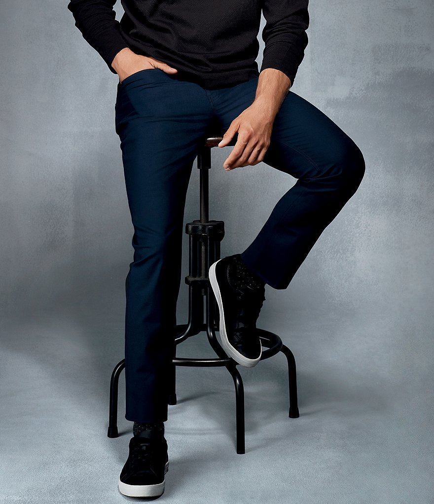 Hart Schaffner Marx 5-Pocket Straight Fit Wool Bistretch Pants